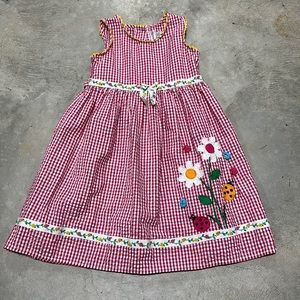 Pink n white checkered with flowers dress / Youngland Brand‎ / Size 6 / T-59